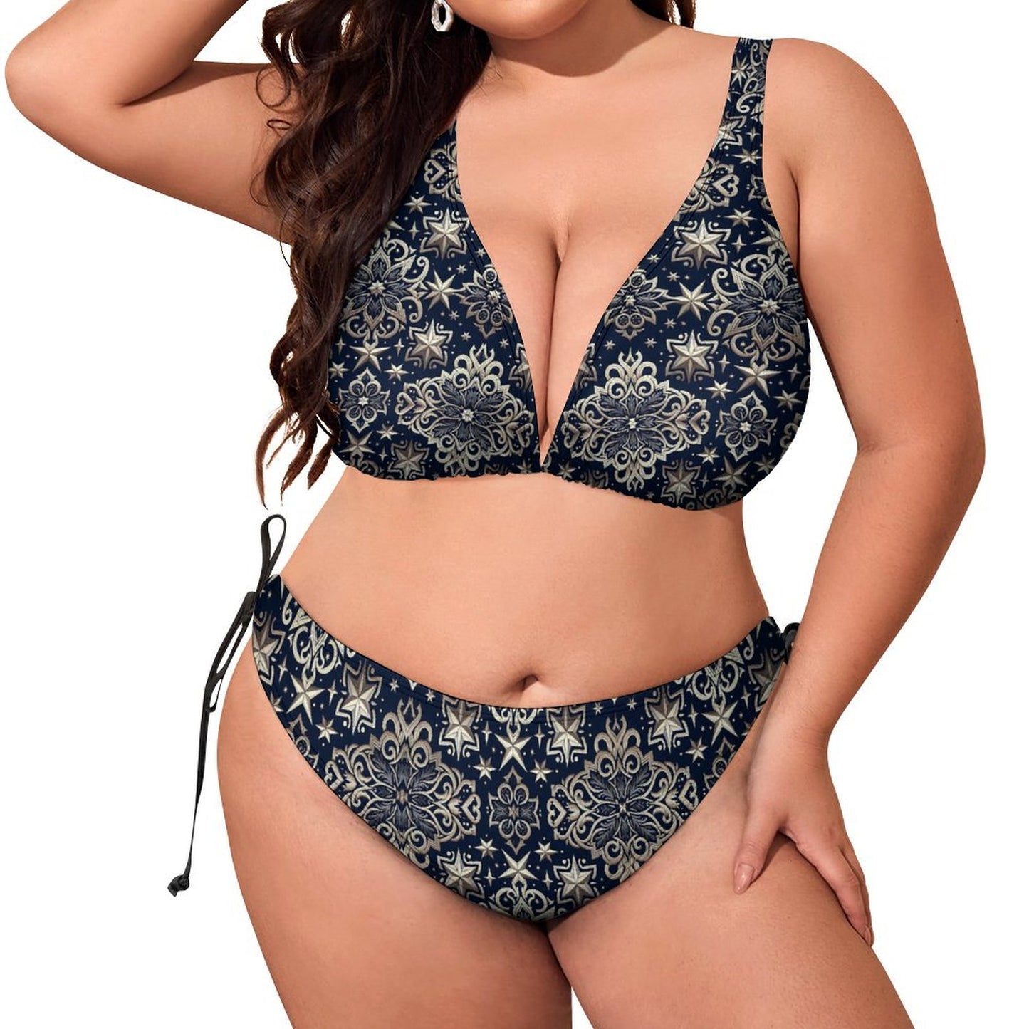 Plus Size Women‘s Halter Bikini Set