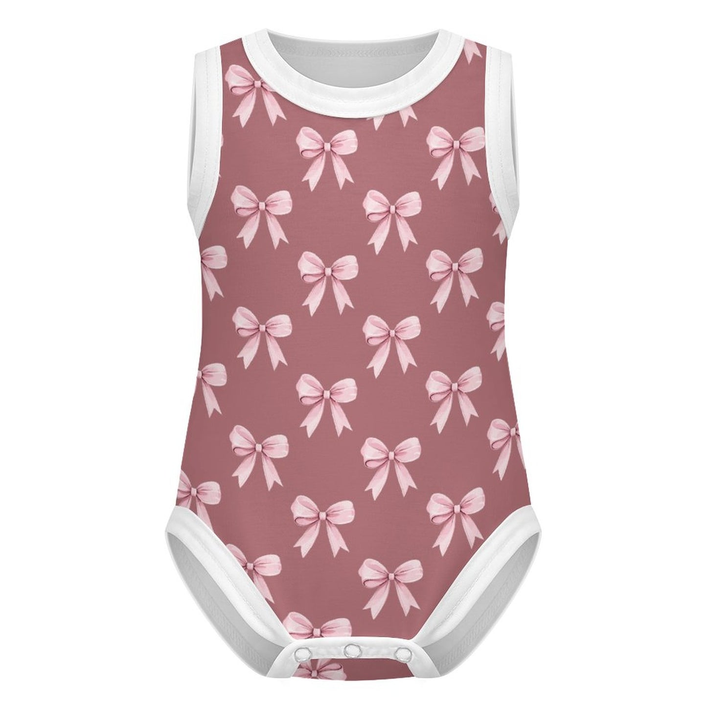 Baby Sleeveless Romper Pink Ribbon