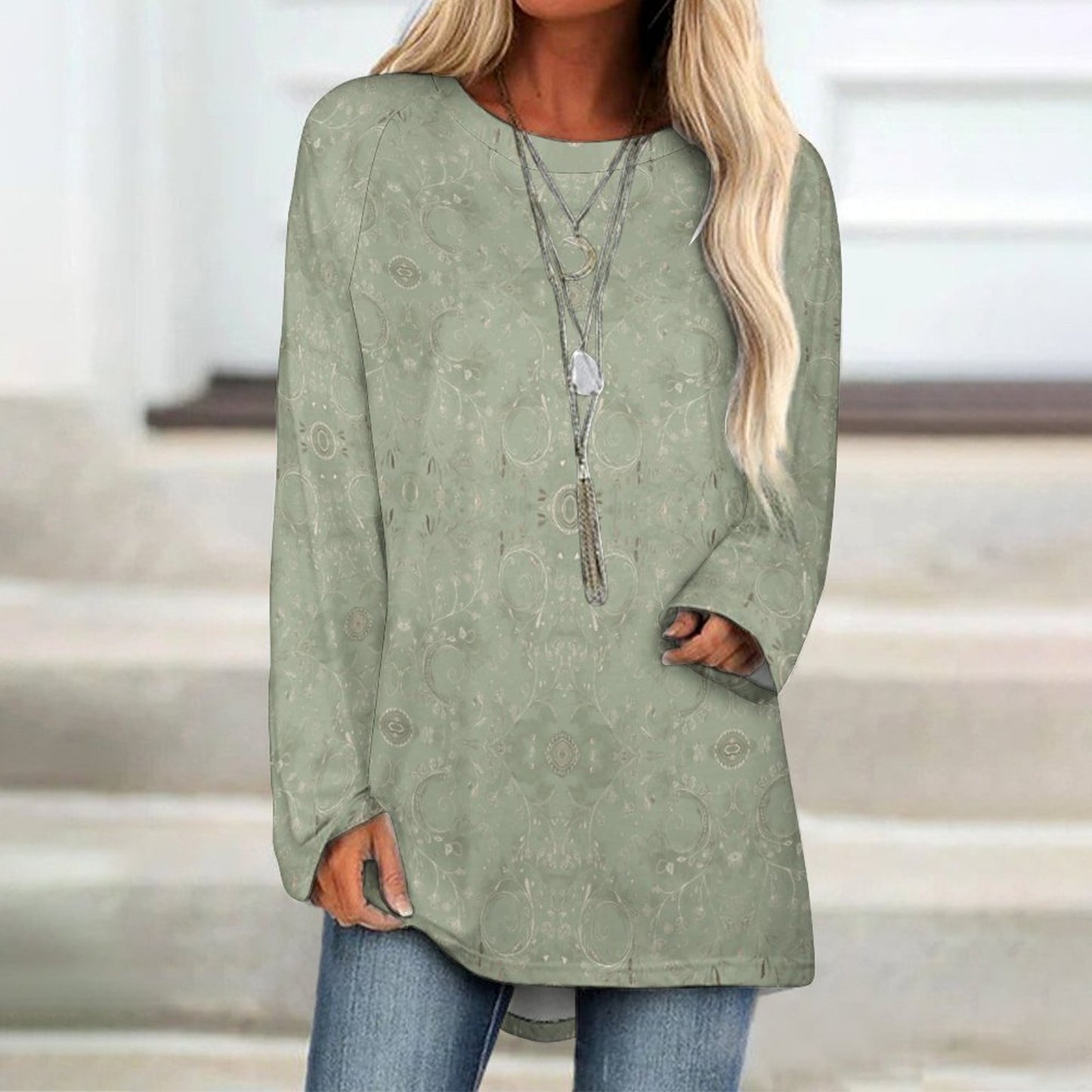 Custom Women's Long Sleeve U-Neck T-Shirts