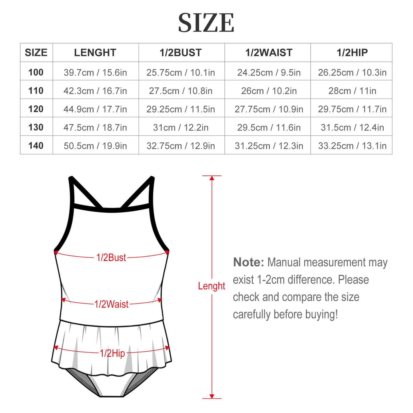 Girls One Piece Ruffle Strap Swimsuit Pink hearts and Panda