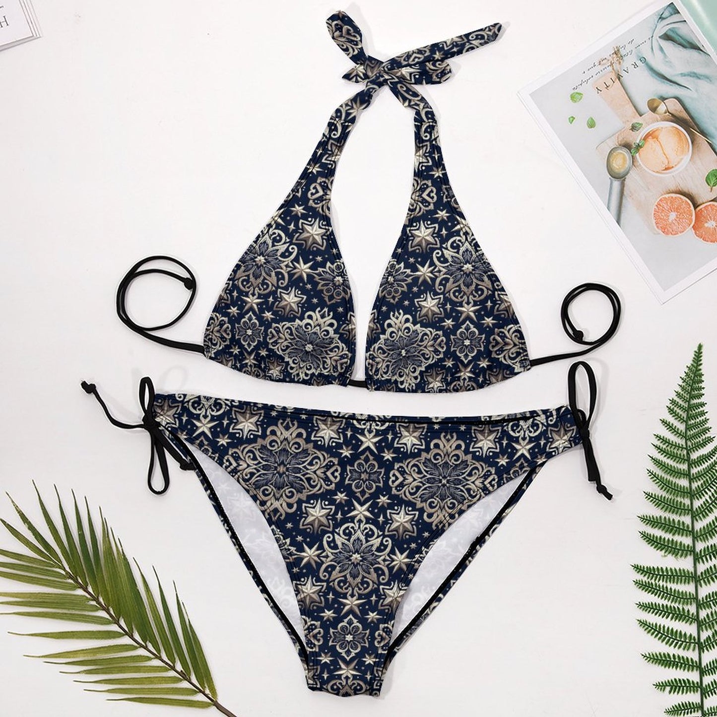 Plus Size Women‘s Halter Bikini Set