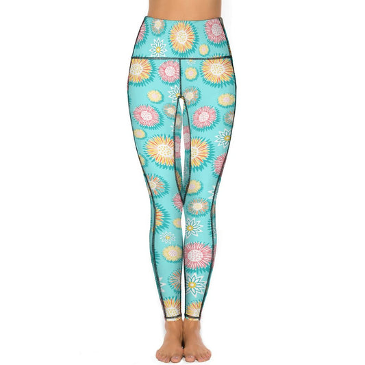 Custom Print Patterned Yoga Pants with 2 Pockets Fun pattern