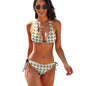 Two Piece Halter Swimsuit Caution