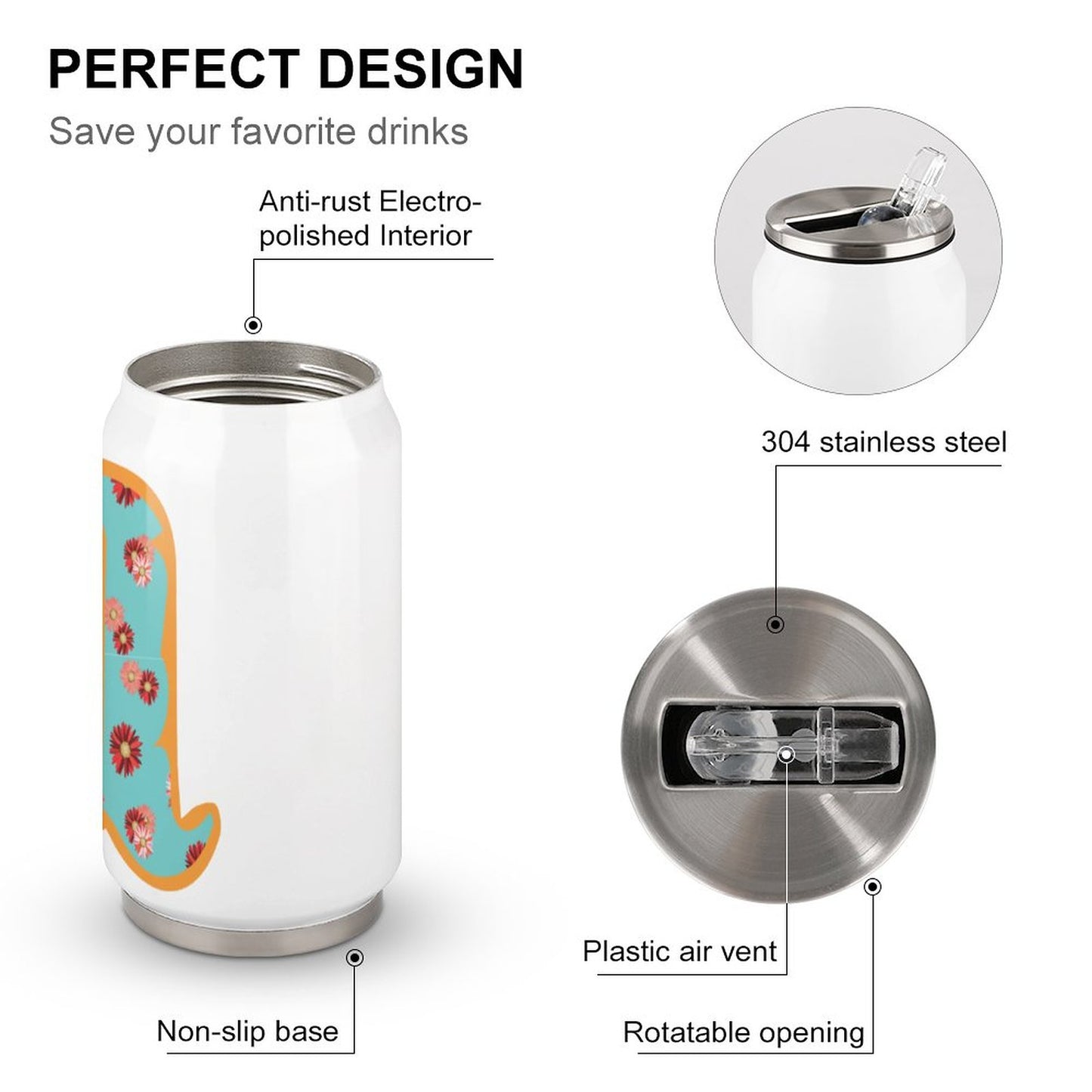 Stainless Steel Tumbler with Straw