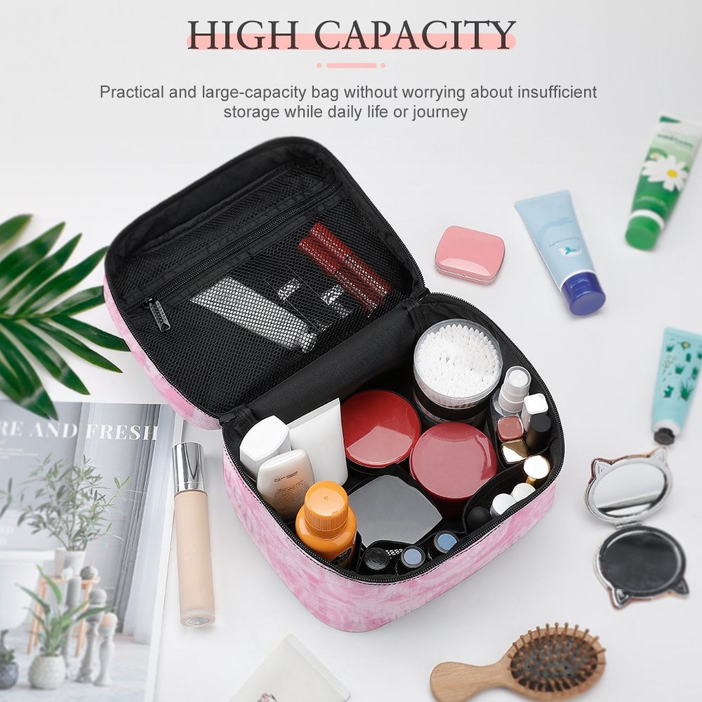 Make-up bag with Lychee pattern