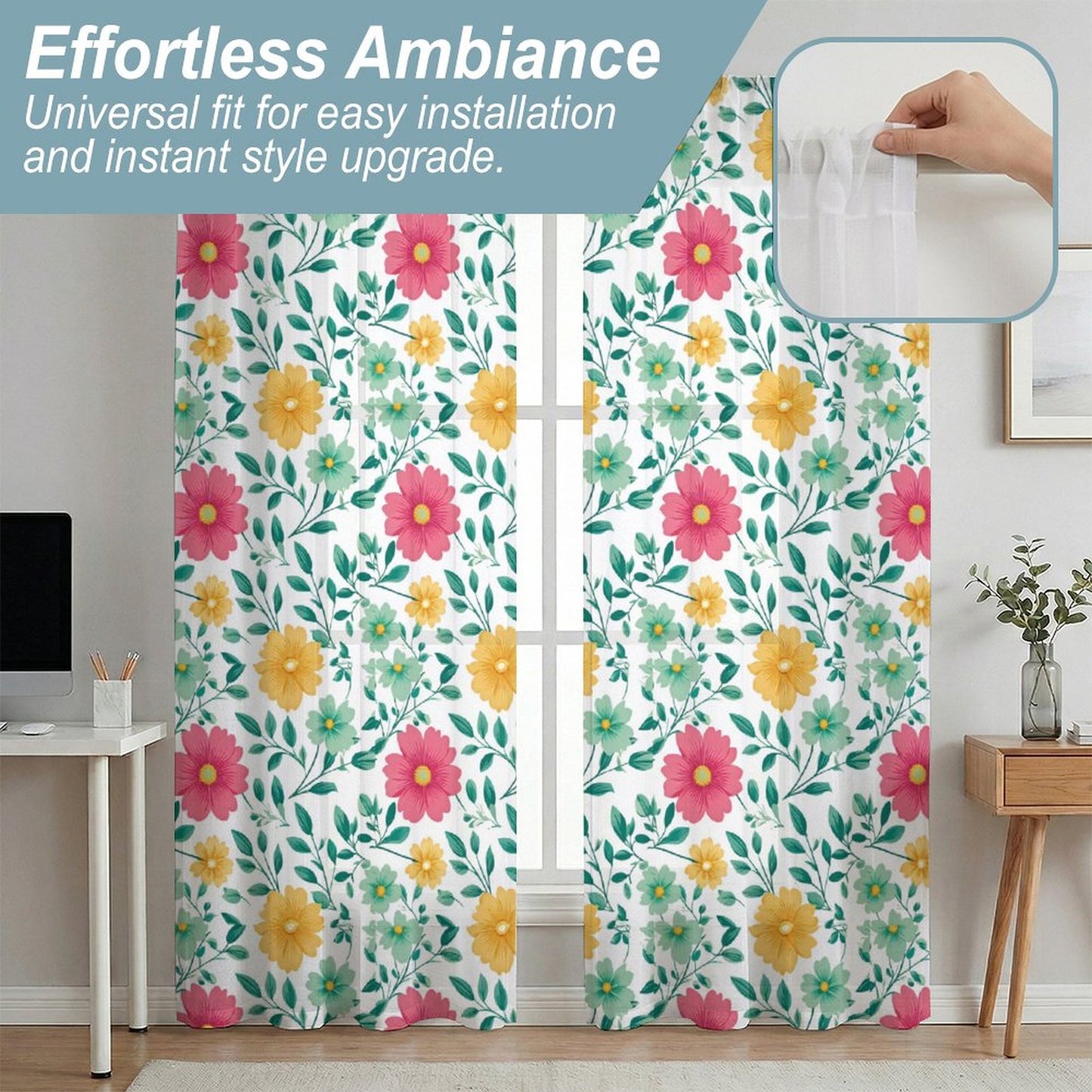 Sheer Curtain Flowers