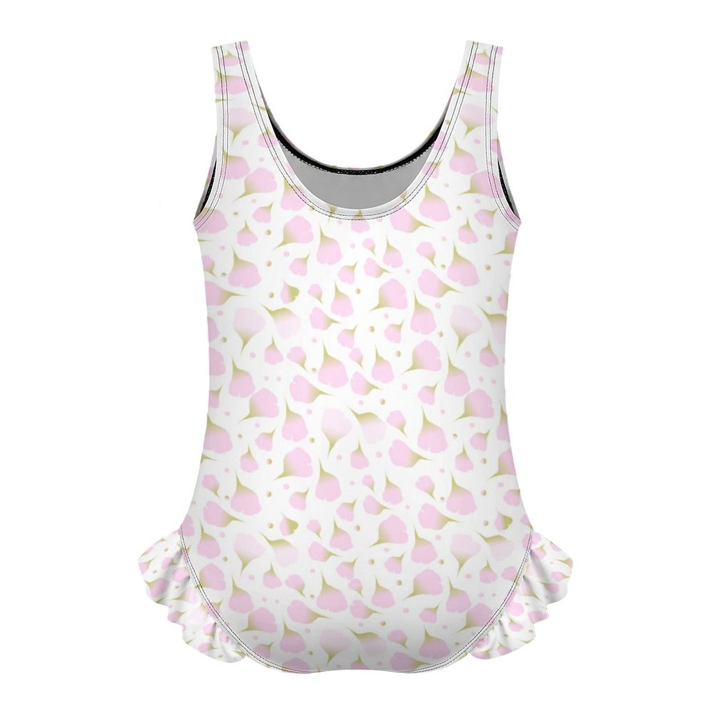 Girls Ruffle Trim One Piece Swimwear
