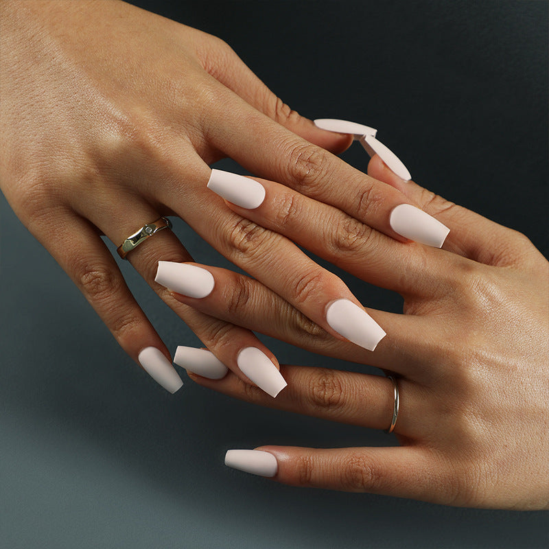 Press-on nails wholesale Solid color short ballet nail matte fake nail wholesale Nail art Press-on nails wholesale – Image 8