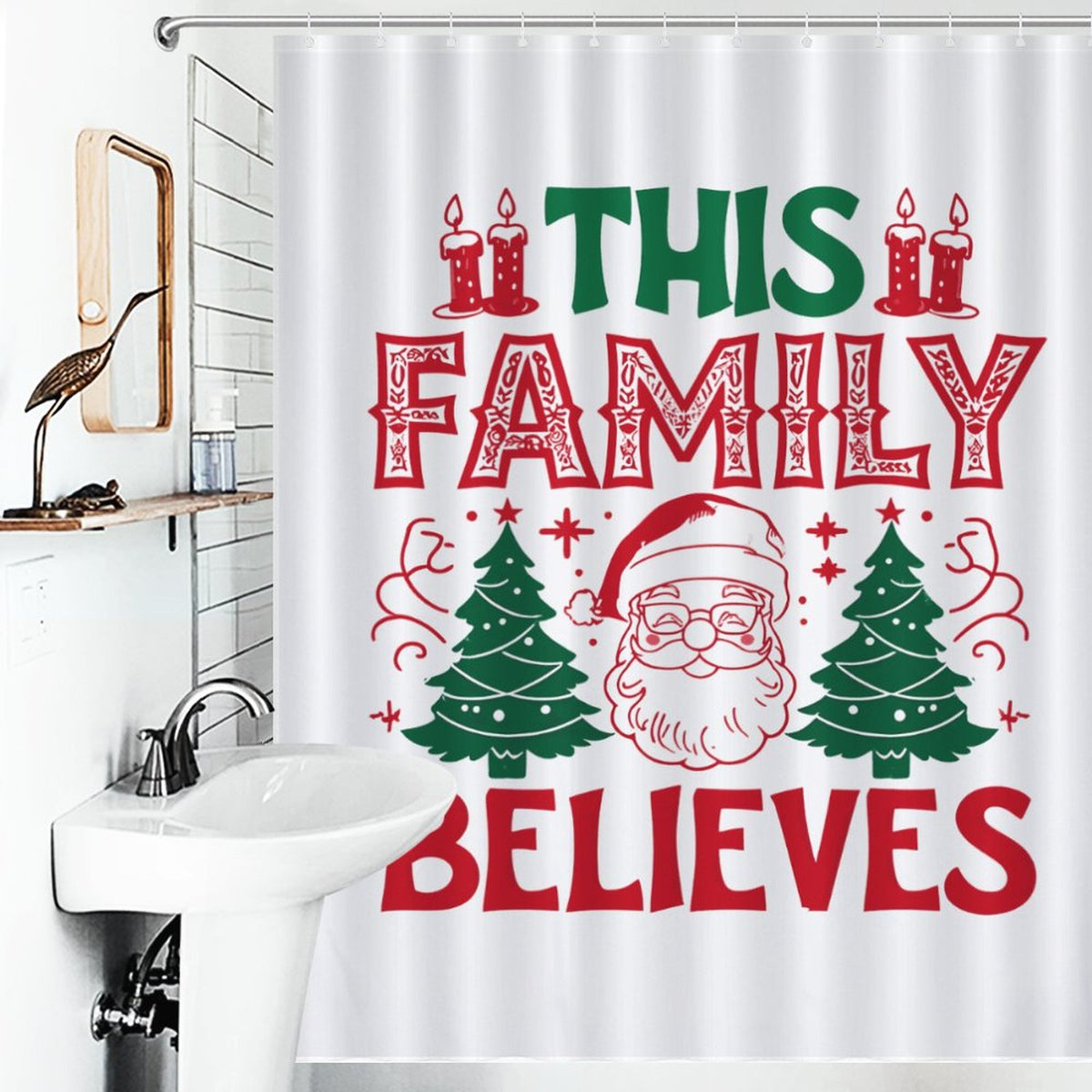 This Family Believes Christmas Shower Curtain