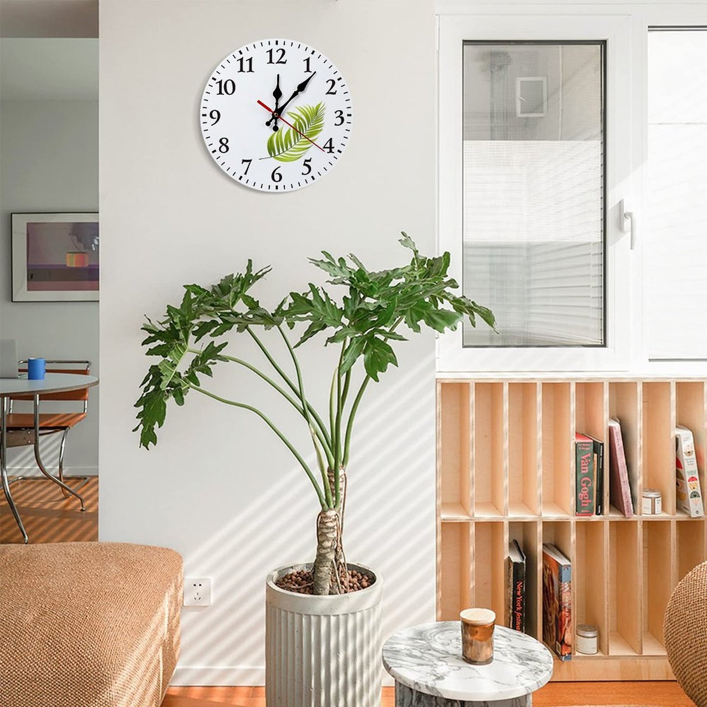 Modern Wooden Wall Clock Fern