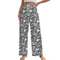 Faux Cotton Drawstring Women Wide Leg Pajamas Pants