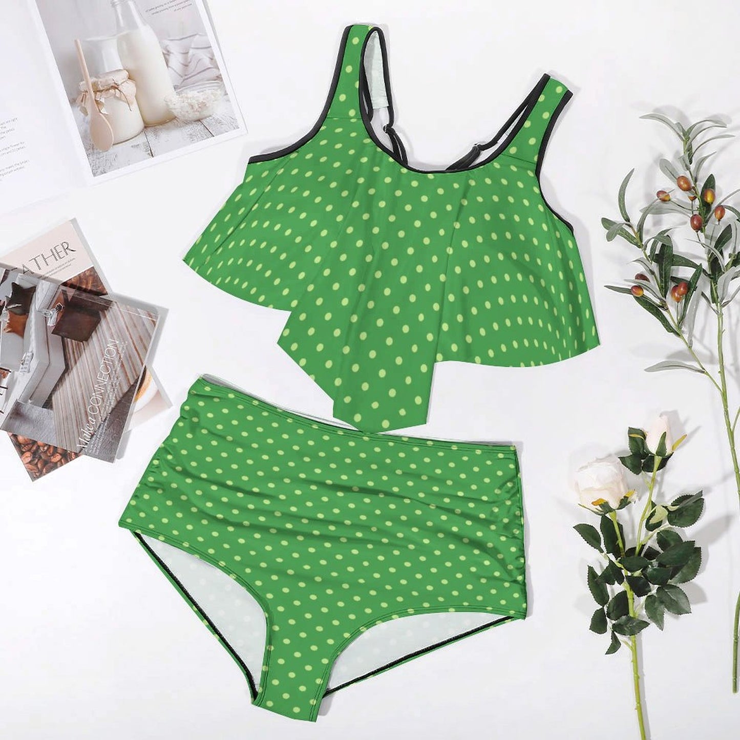 Plus Size Women's Two piece Swimsuit with Tankini