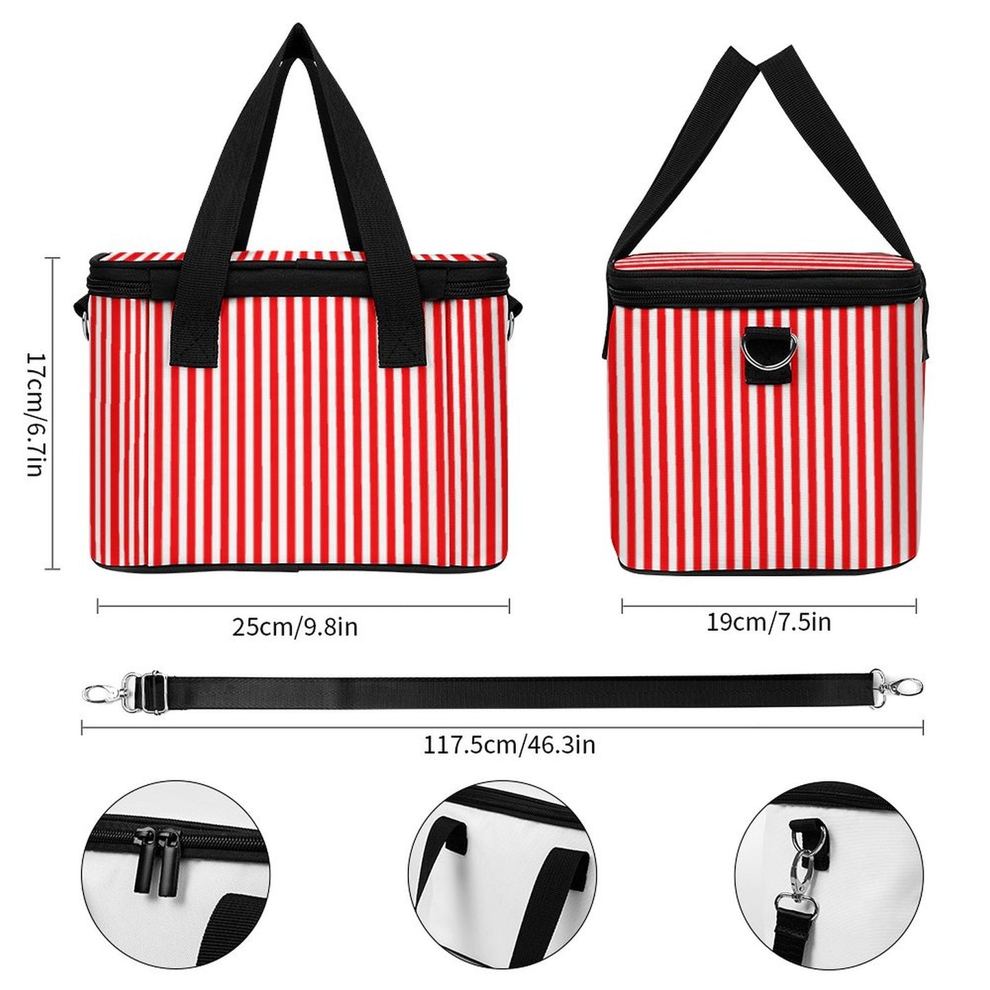 Portable Cooler/lunch bag  - Red and white