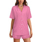 Women's Short Sleeve Pajama Set Pink