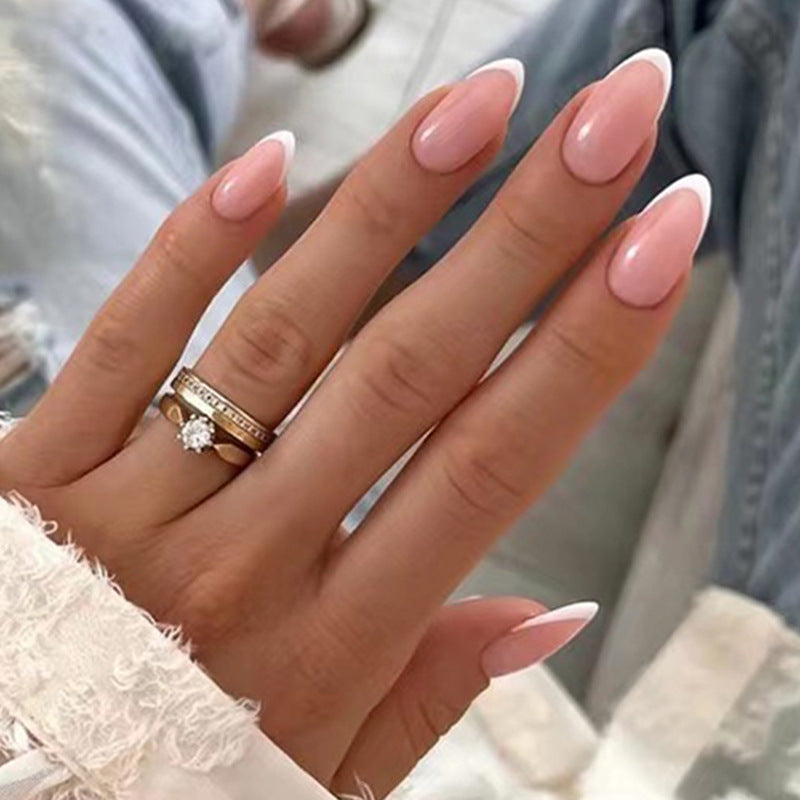 press on nails wholesale simple white edge French manicure patch press on nails wholesale fake nails press on nails 365nails