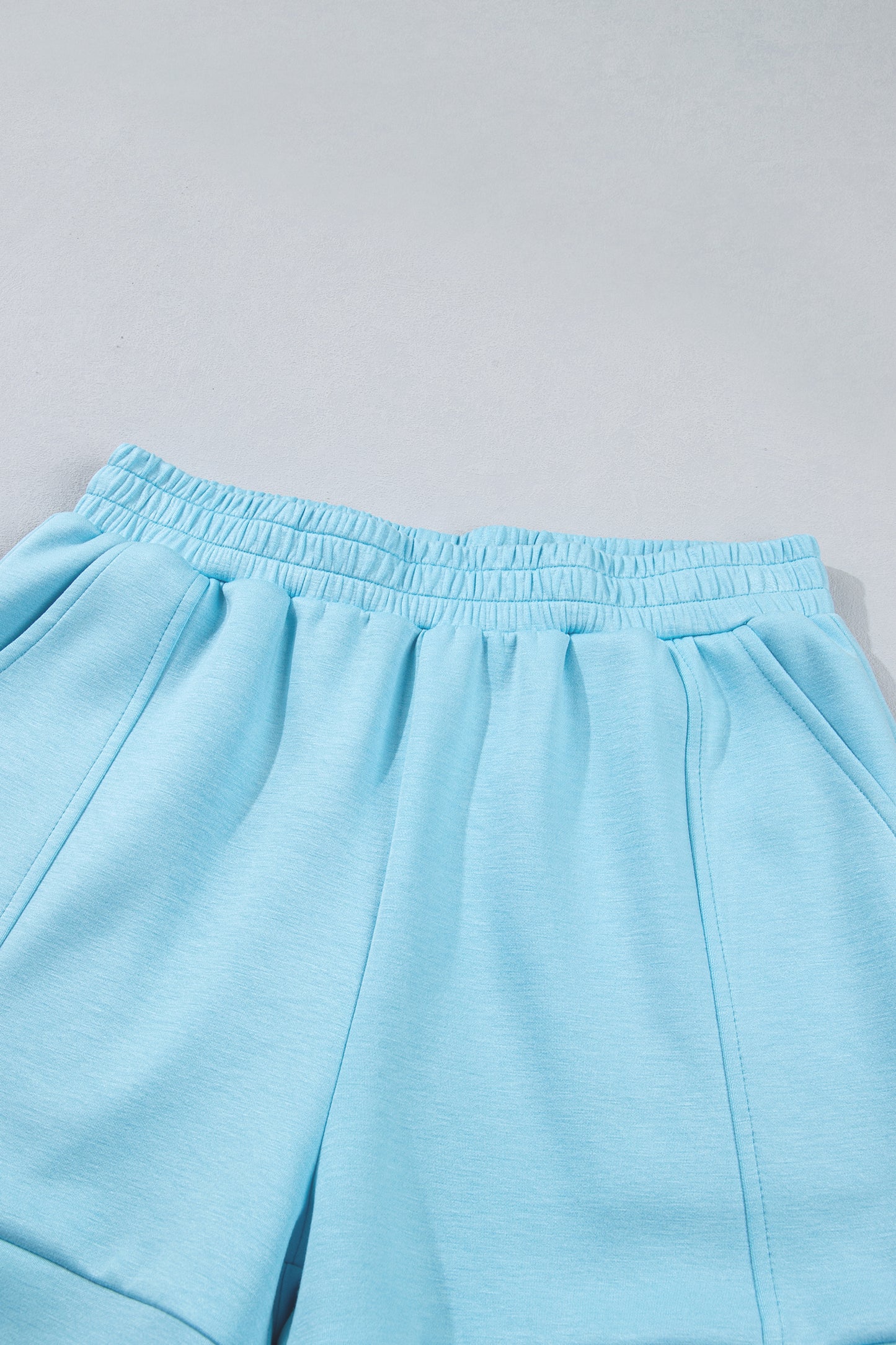 Myosotis Half Zip High Neck Tee Athleisure Short Set
