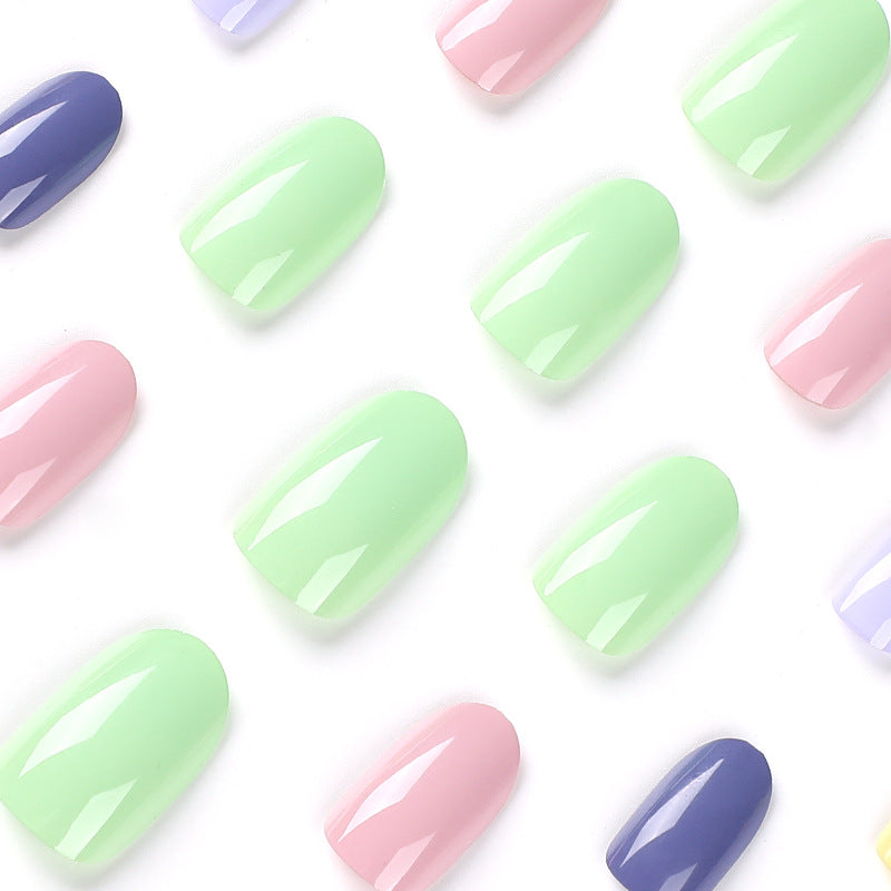 Press on nails finished product wholesale five-color solid color fresh ins wind Press on nails and nail finished – Image 3