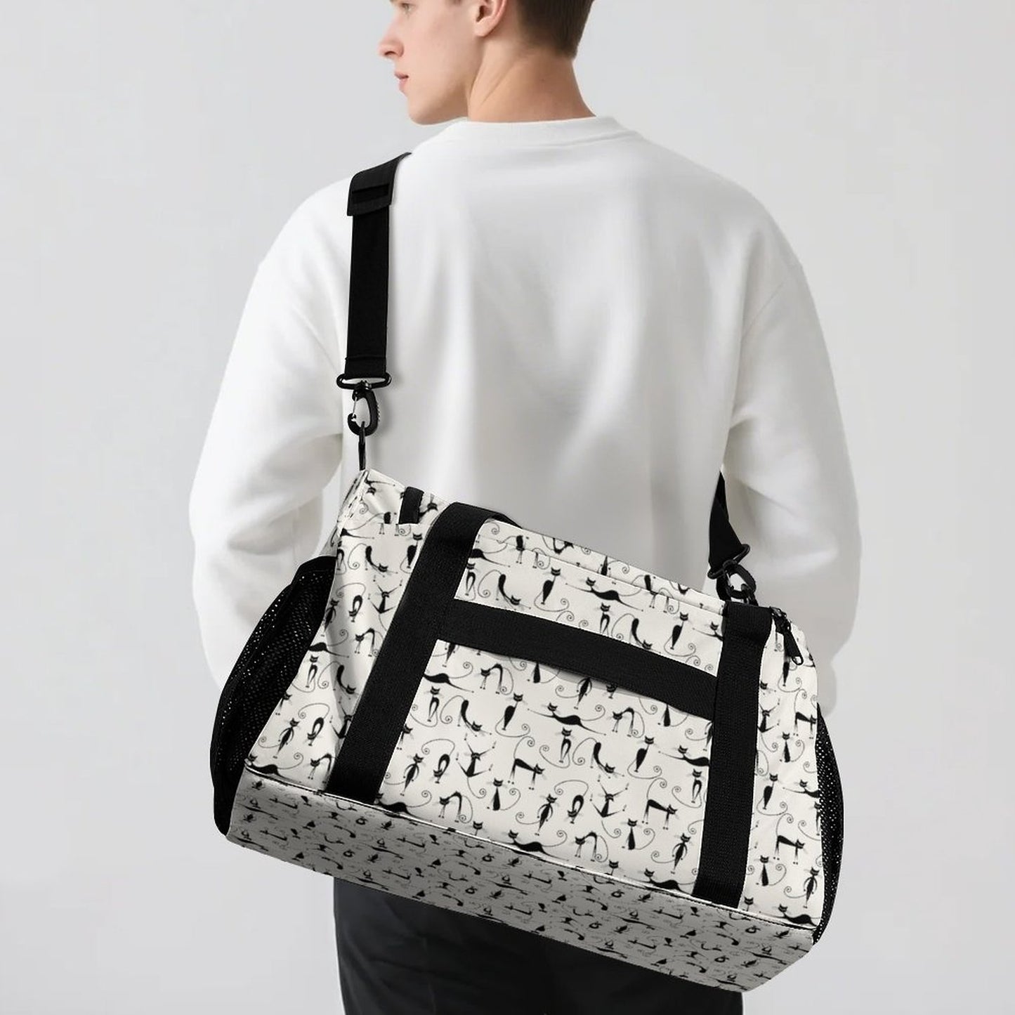 Travel Duffel Bag - Black cats