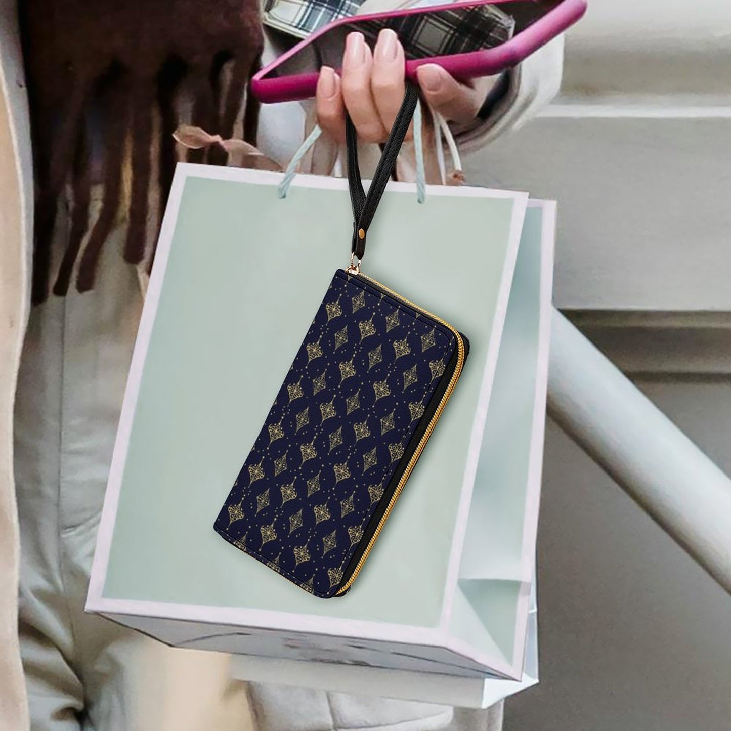 Leather Wallet with Wristlet Strap