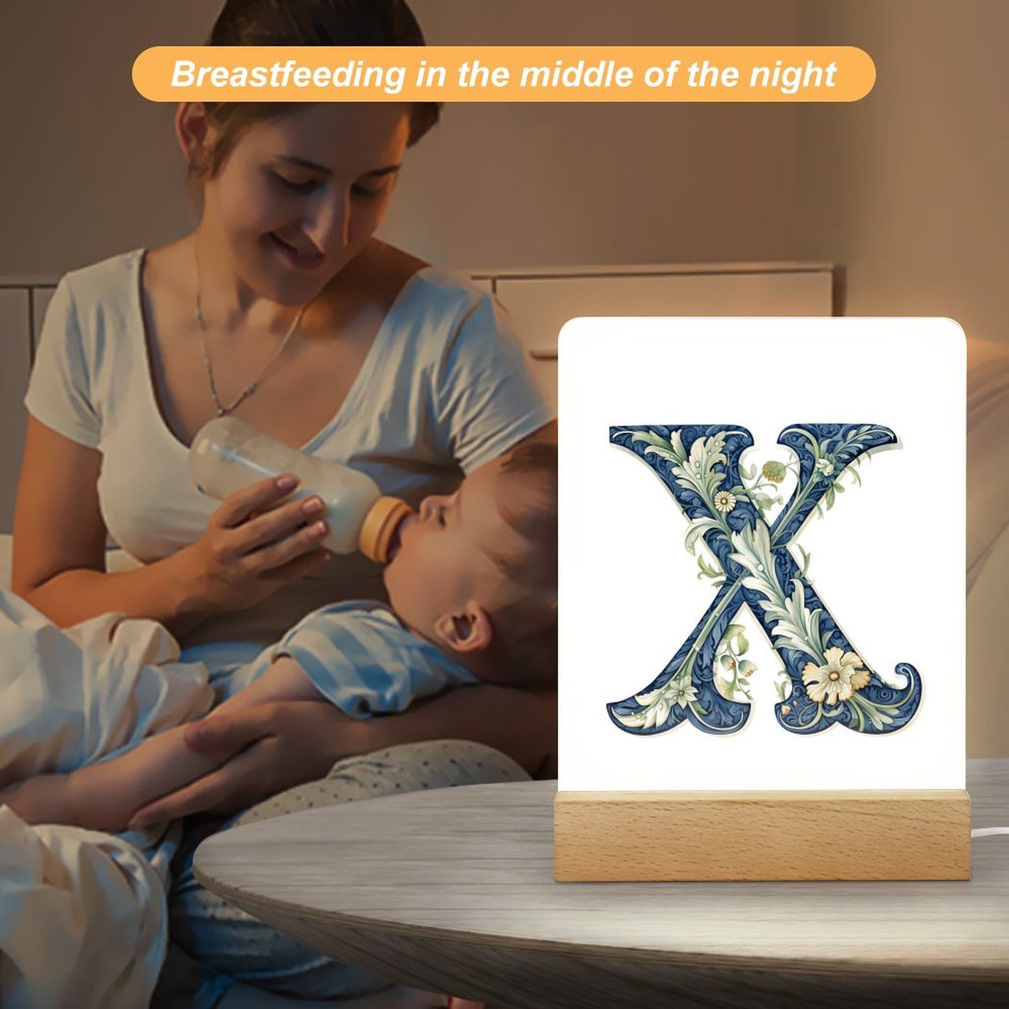 Acrylic Photo Night Light with Wooden Base