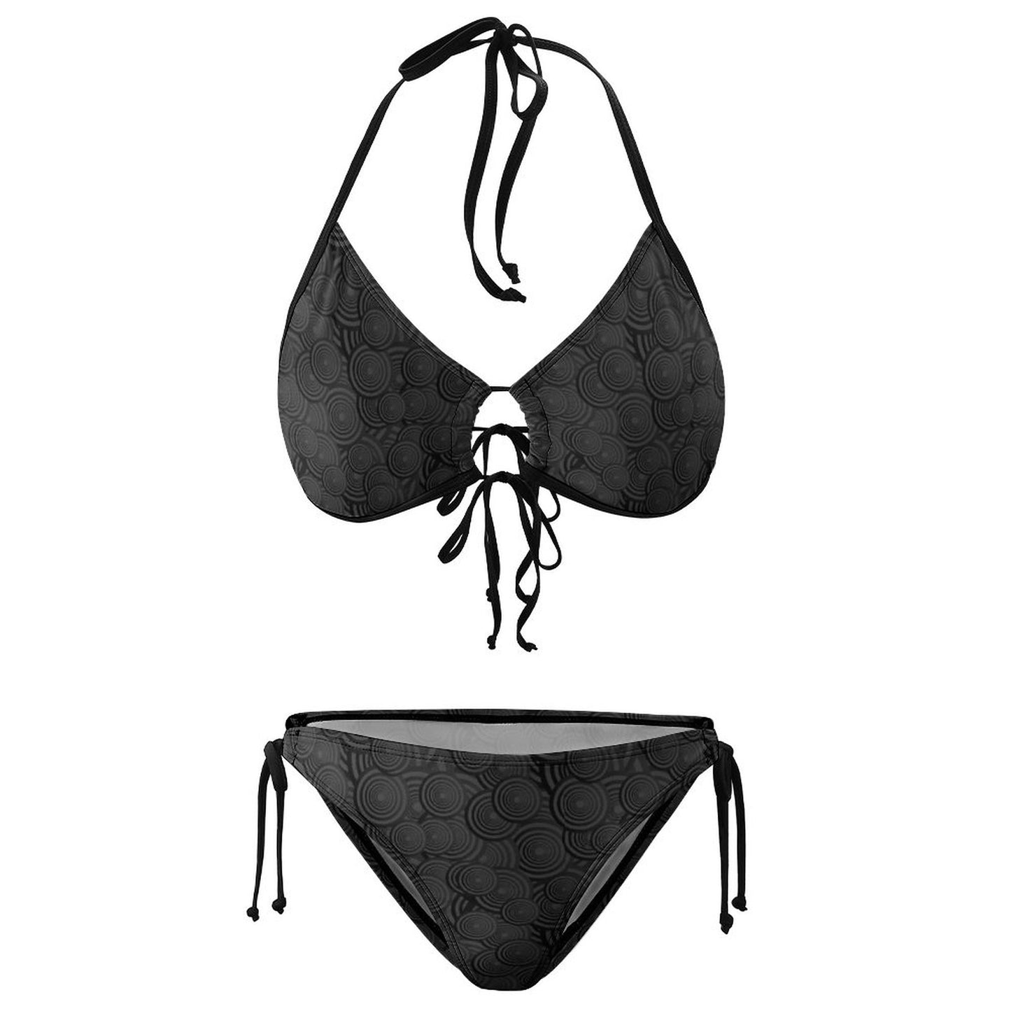 Halter Tie Front Bikini Set