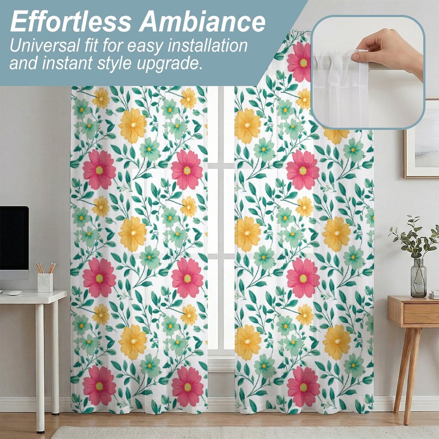 Sheer Curtain Flowers
