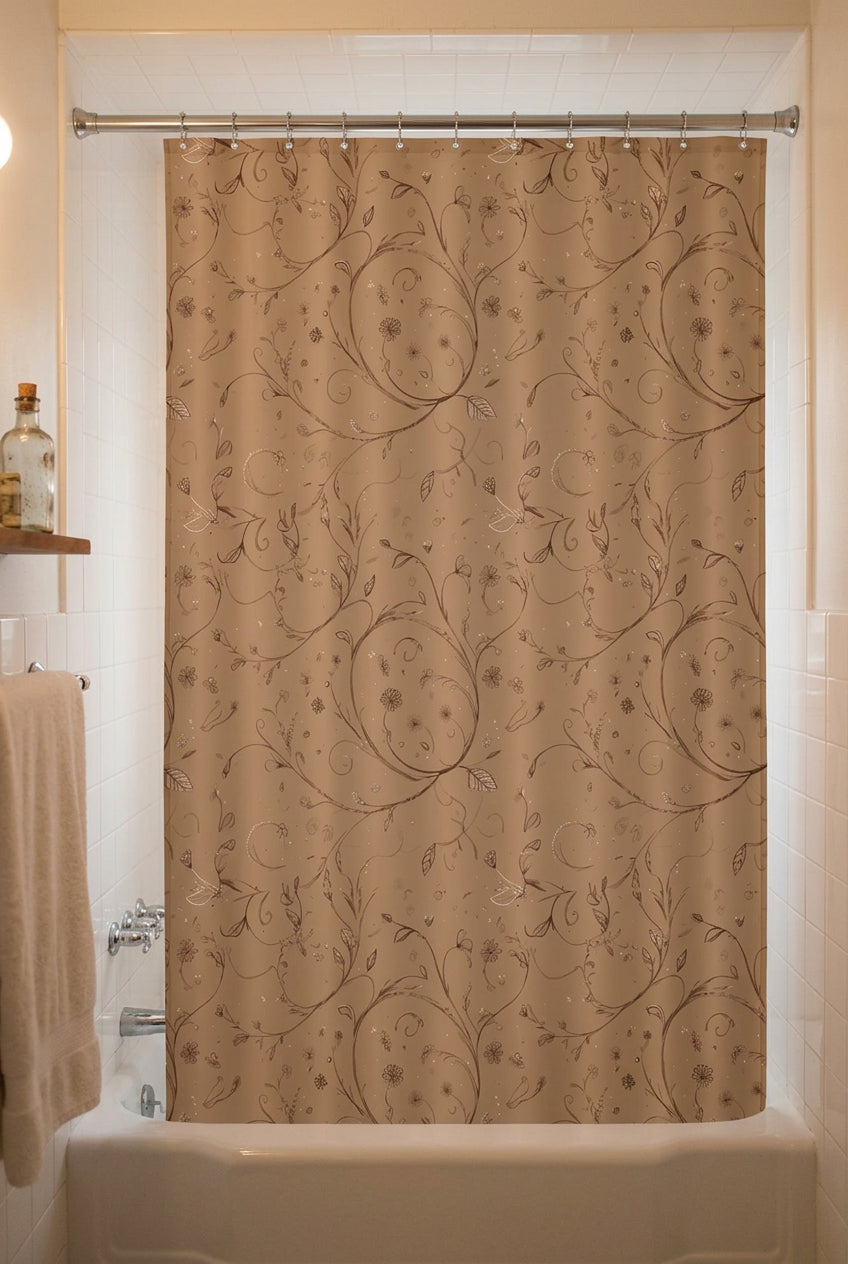 Brown shower curtain