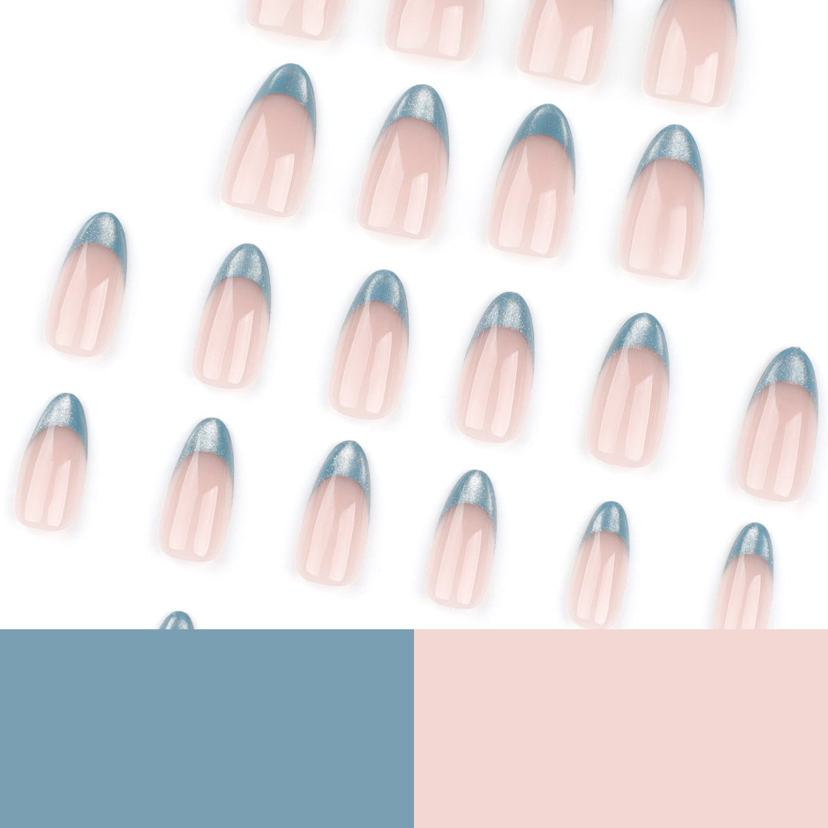 Cat eye wearing manicure French rich green simple almond 365nails – Image 4