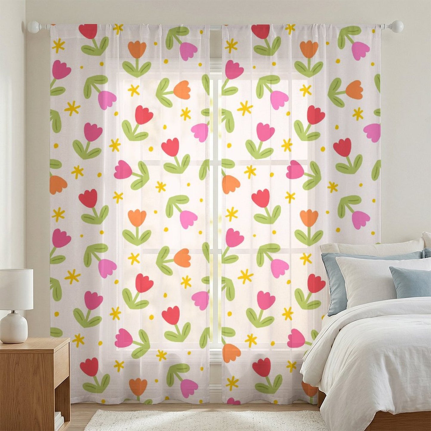 Sheer Curtain Tulips