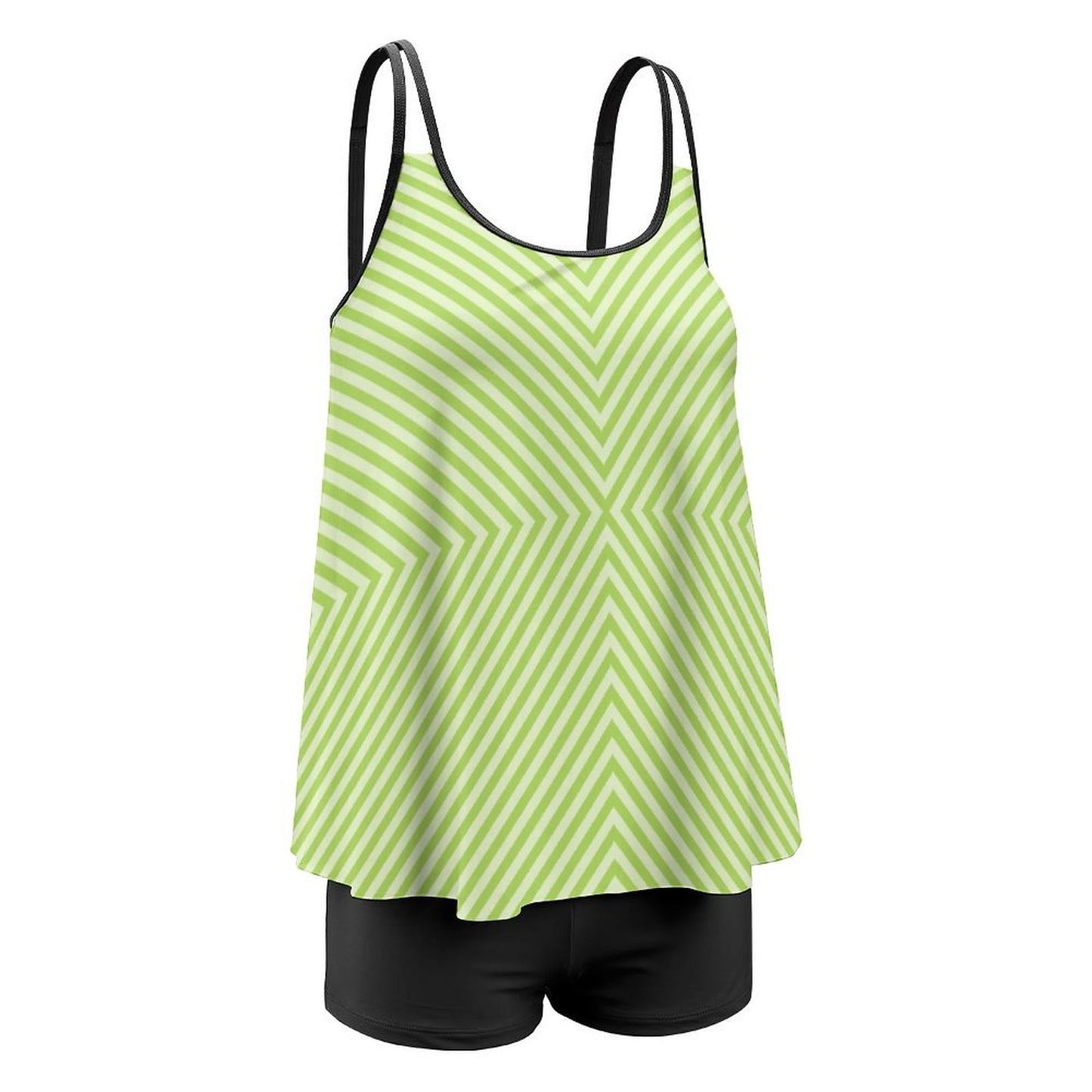 Plus Size Women Tankini 2-Piece Swimsuit - Green