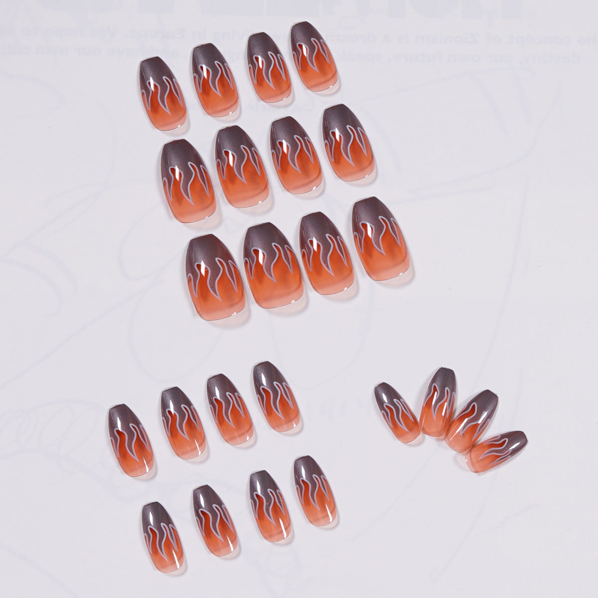 Red Flame Finished nail patch Waterproof Removable Stall Supply 365nails – Image 2
