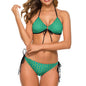 Halter Tie Front Bikini Set