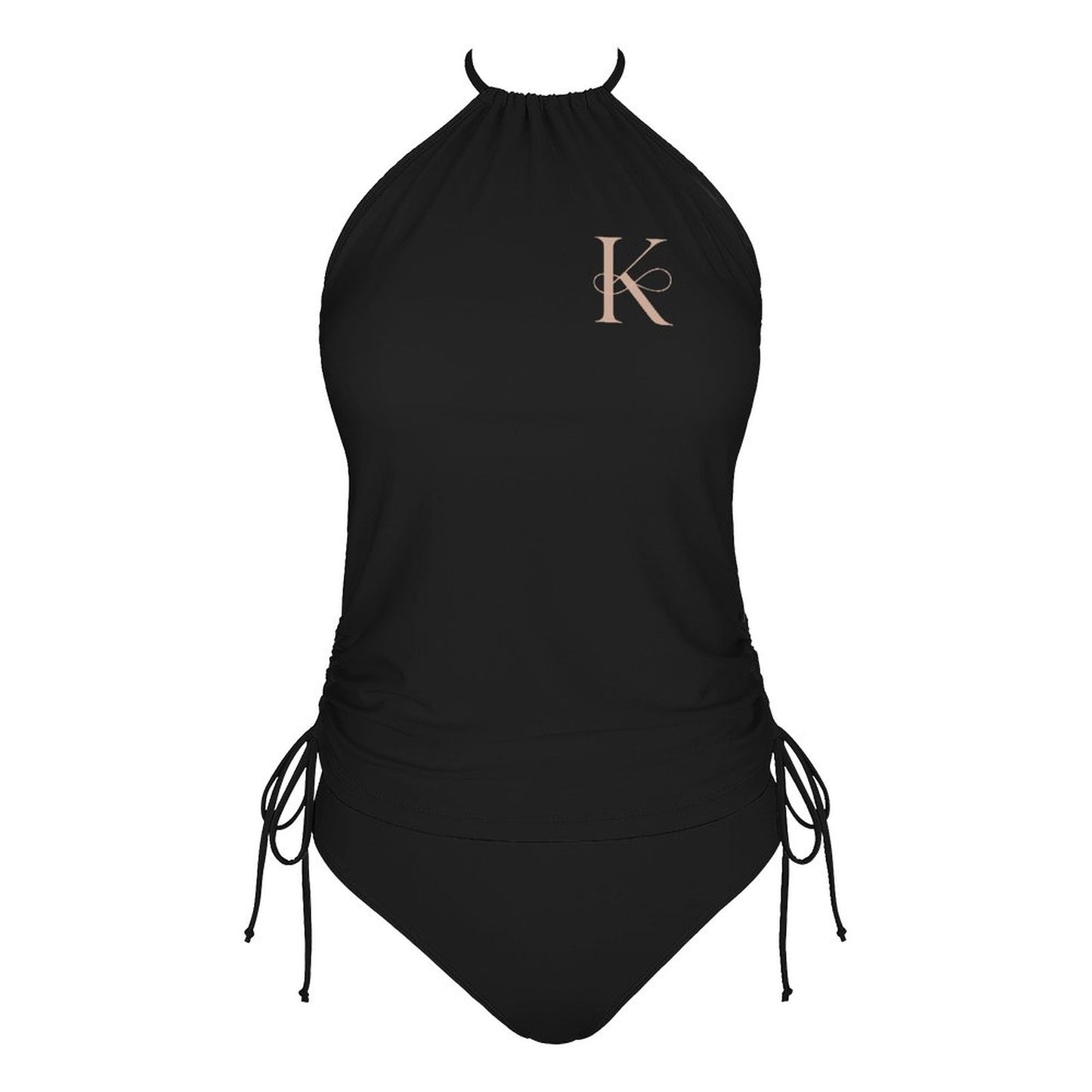 Halter High Neck 2-Piece Swimsuit Set for Women - Letter K
