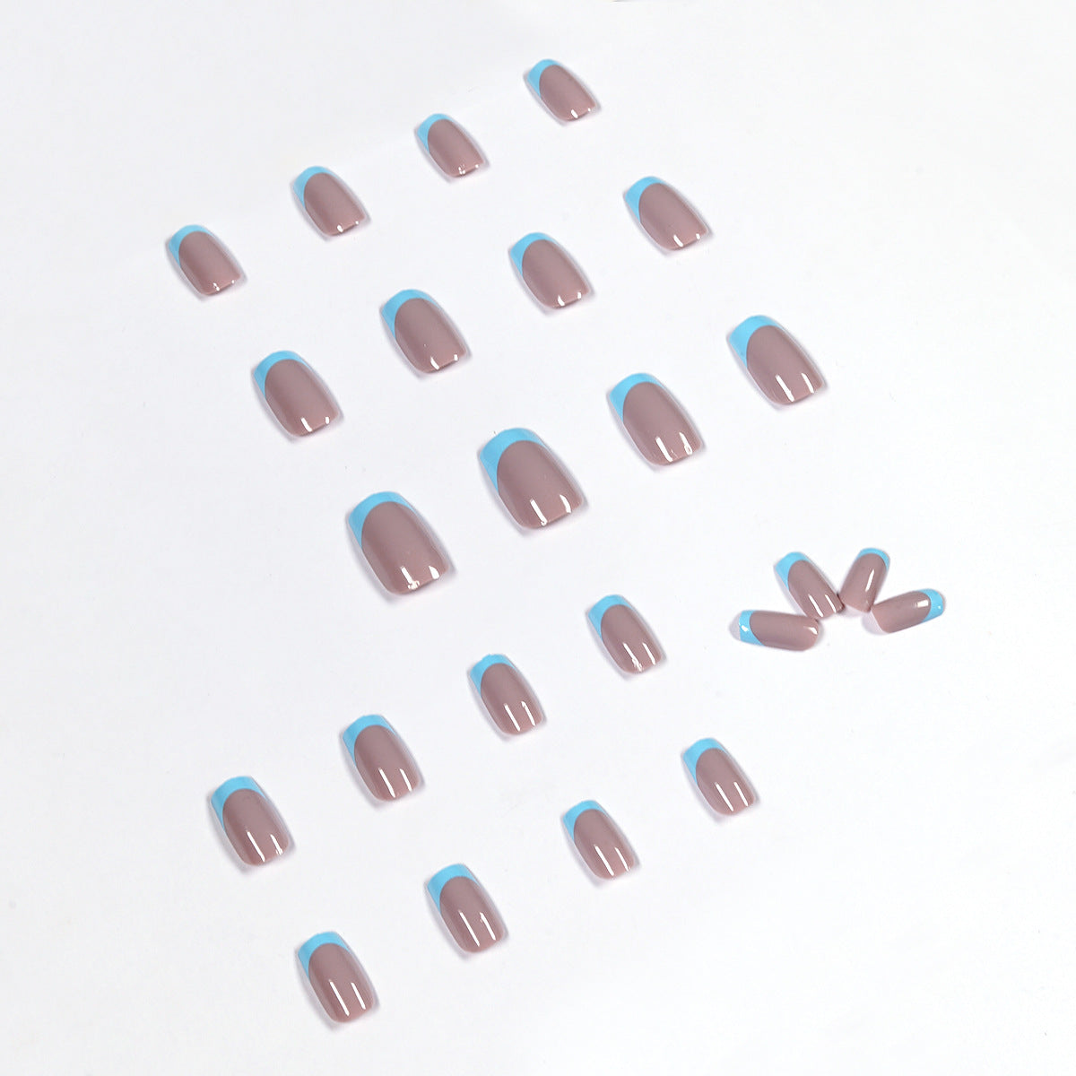 Premium Blue Grey Jelly Press on Finished Fake Nail Nail Waterproof Removable Nail 365nails – Image 4