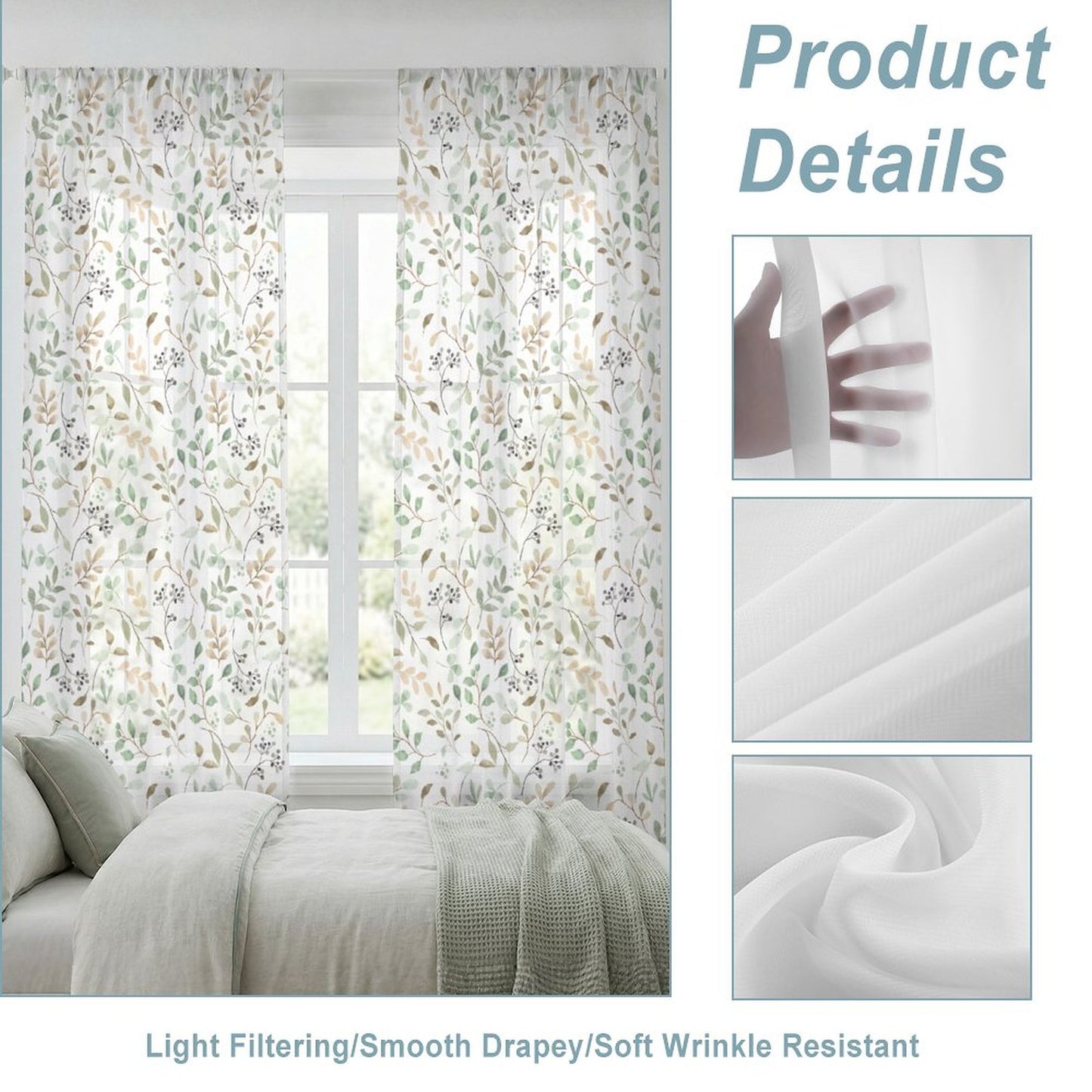 Sheer Curtain Flowers Vines