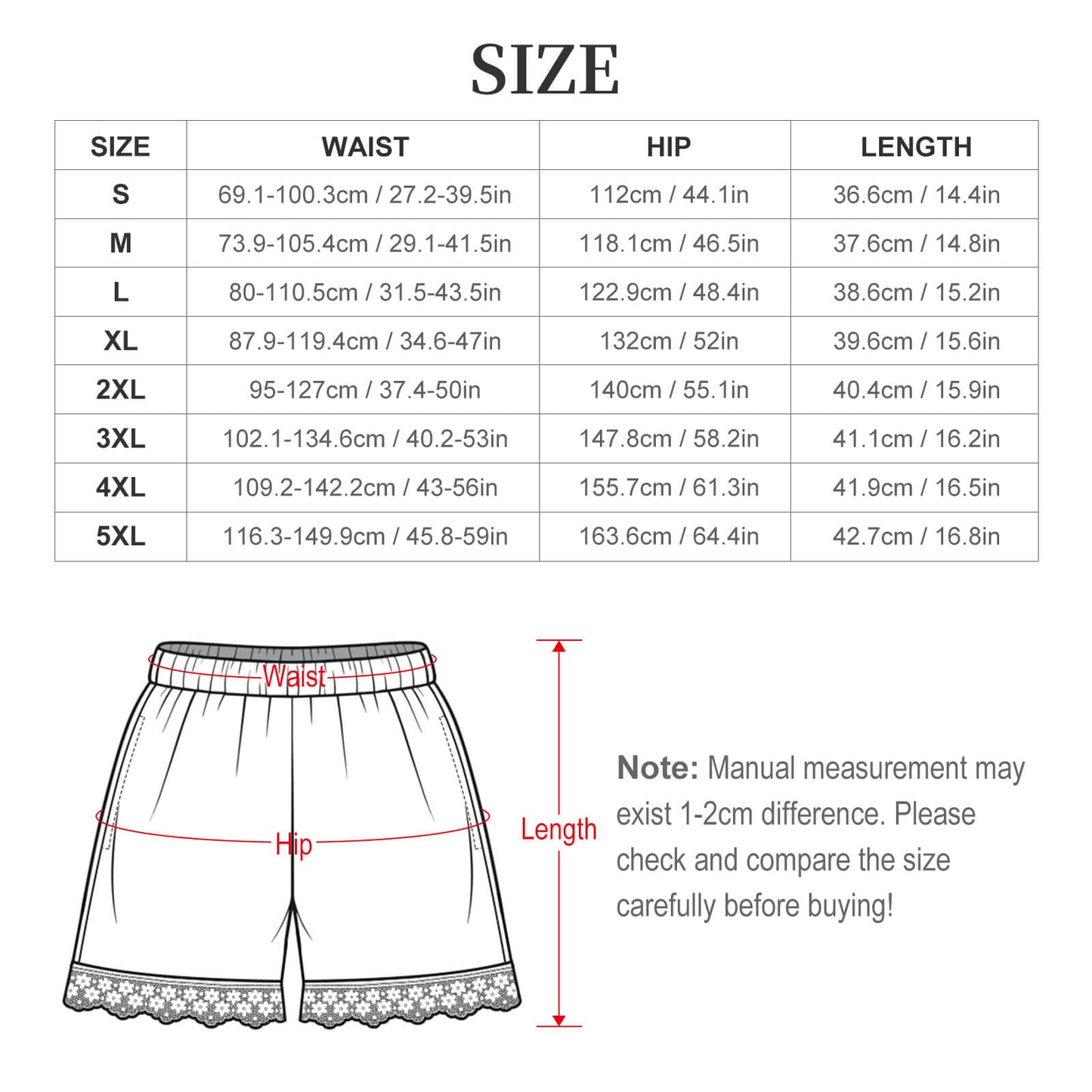 Women's Lace Trim Pajama Shorts