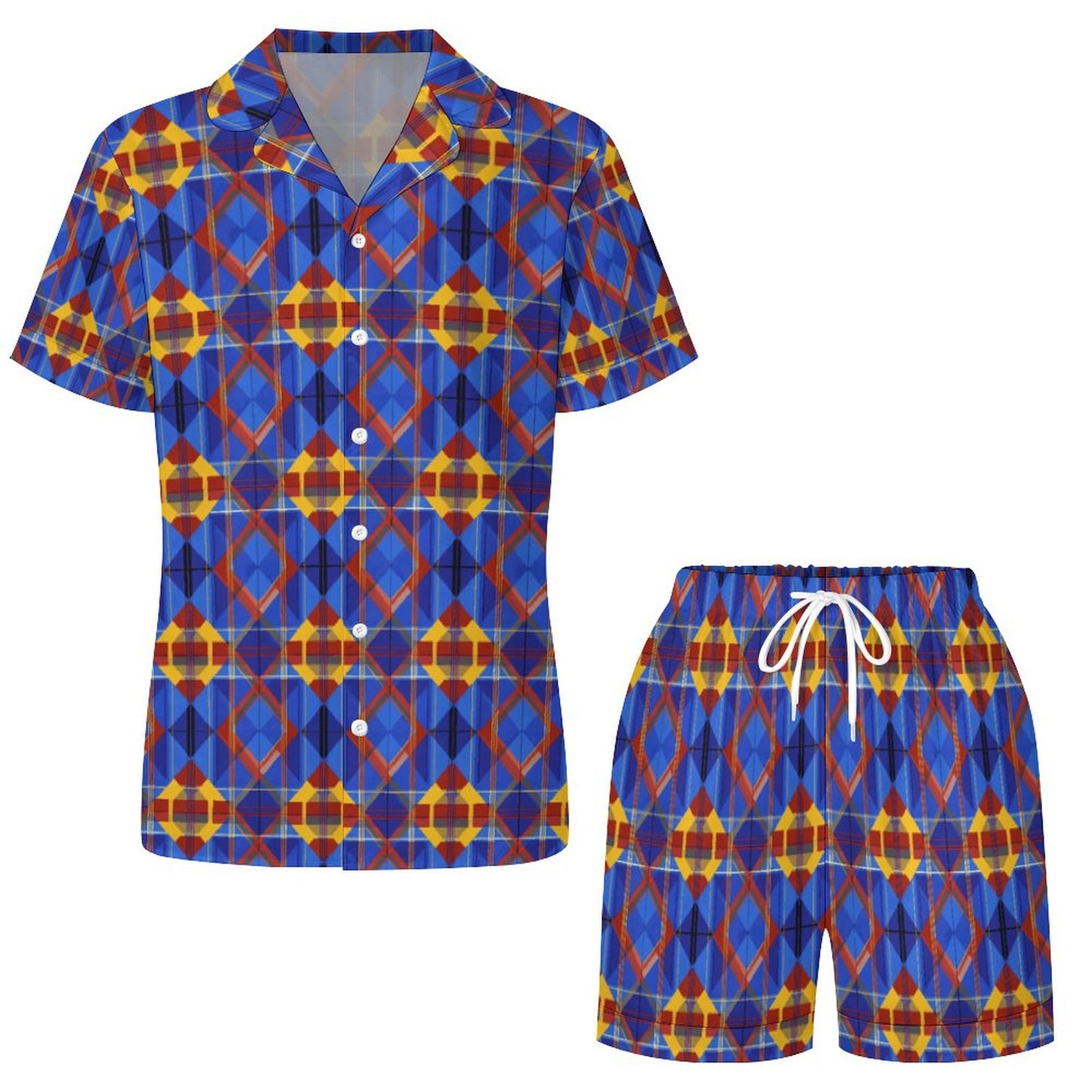 Worn-effect Fabric Women Satin Pajama Set