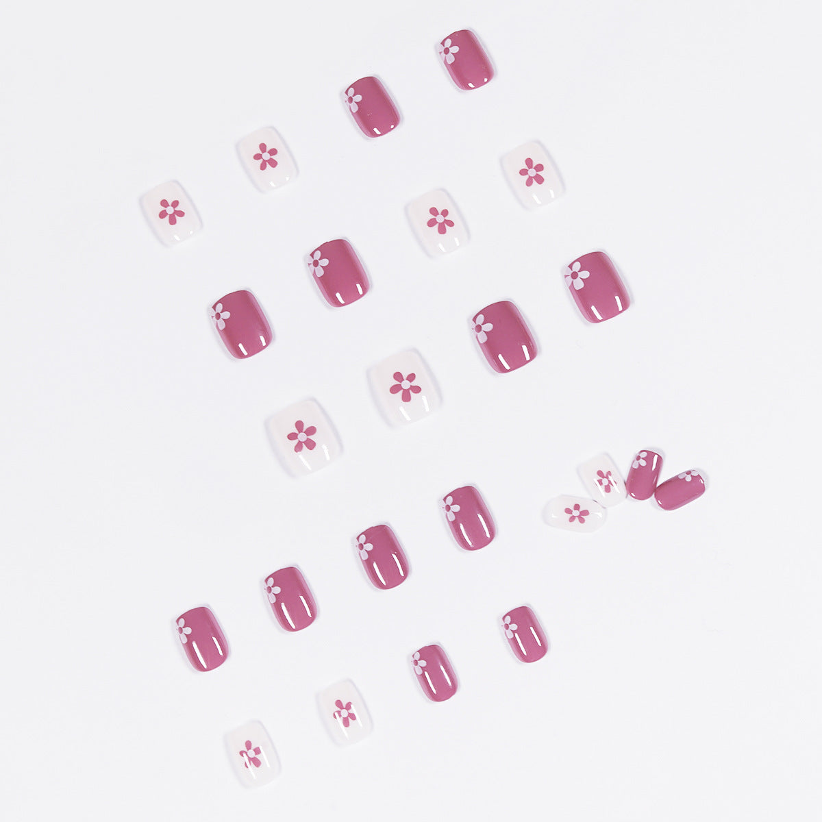 Roland Purple Flower Wear Nail Art Finished Fake Nail Nail Patch Nail Patch Soft Nail Removable Nail Patch 365nails – Image 2