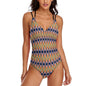 Women's One Piece Swimsuit Tummy Control V Neck Swimwear Multicolor