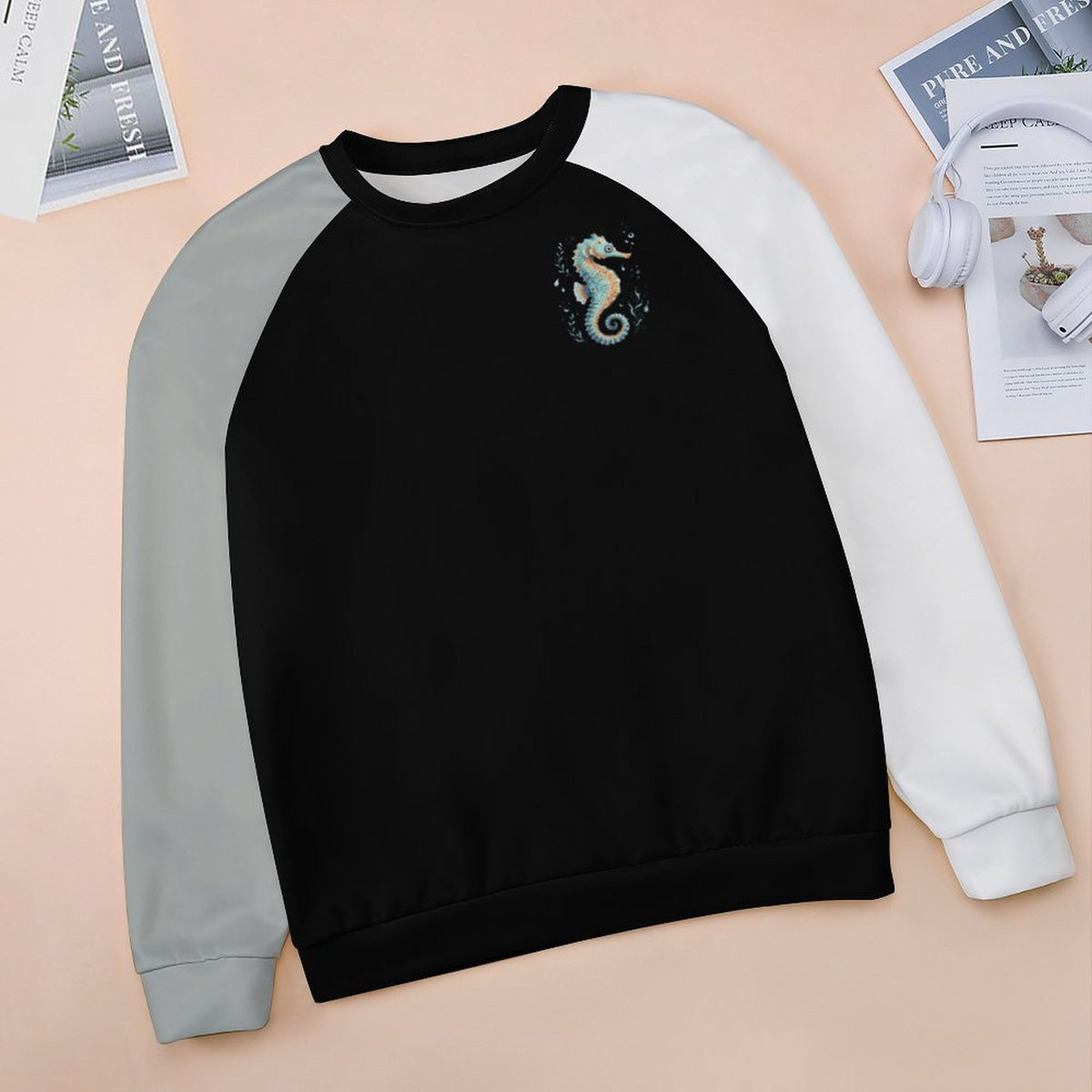 Seahorse Sweatshirt Designs Raglan Style