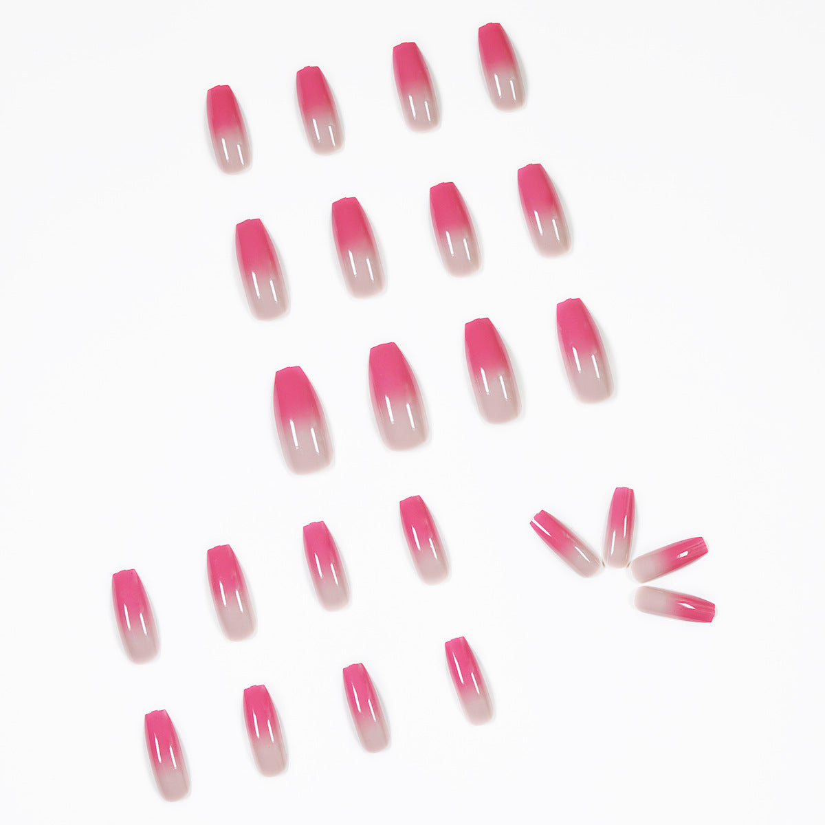 Berry color gradual change long ballet wear nail art finished fake nail nail art patch nail patch removable nail – Image 2