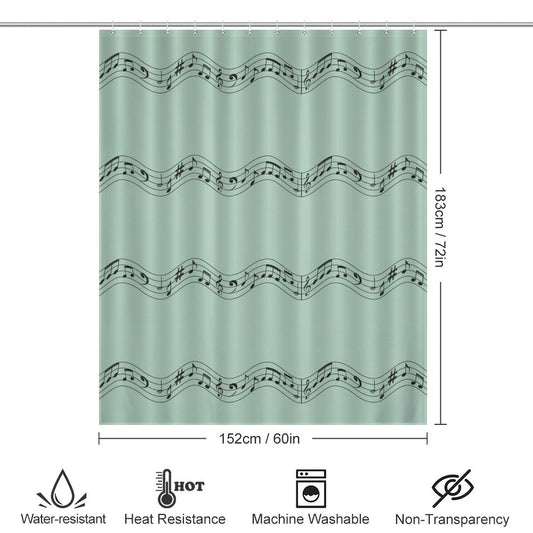 Musical note shower curtain