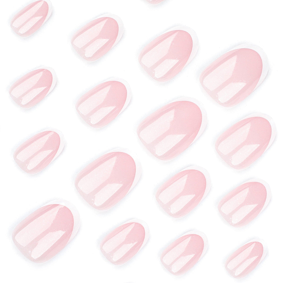 Classic French Wearable Nail Short Short Round Nail Art Naked Powder Wearable False Nails Removable Nail Products – Image 3