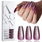 Cat eye press on nails, flash Spice Girl patch manicure removable trapezoidal nail 120 pieces boxed fake nails – Image 6