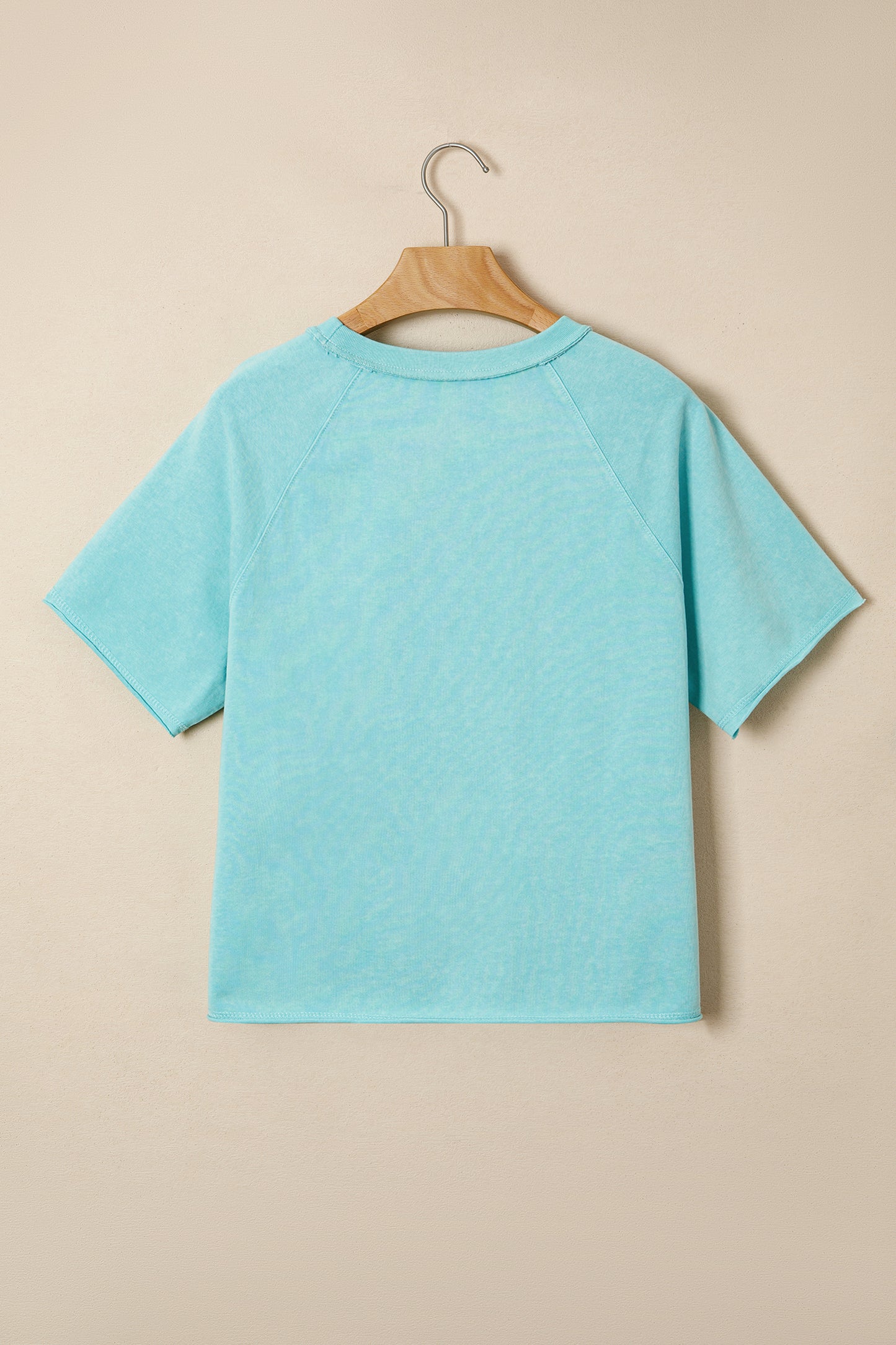 Mint Green Mineral Wash Raglan Sleeve Boxy Fit Cropped Tee